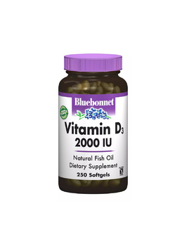 Вітамін D3 2000 МО | 250 кап Bluebonnet Nutrition 20202028