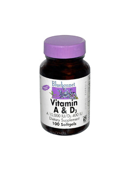 Витамины A и D3 10000 МЕ / 400 МЕ | 100 кап Bluebonnet Nutrition 20202034