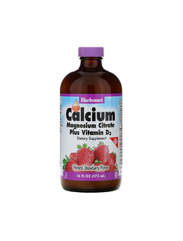 Жидкий кальций и магний цитрат + Д3 вкус клубники | 472 мл Bluebonnet Nutrition 20202055