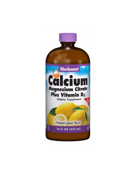 Жидкий кальций и магний цитрат + Д3 вкус лимона | 472 мл Bluebonnet Nutrition 20202056