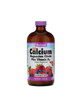 Жидкий кальций и магний цитрат + Д3 вкус ягод | 472 мл Bluebonnet Nutrition 20202058