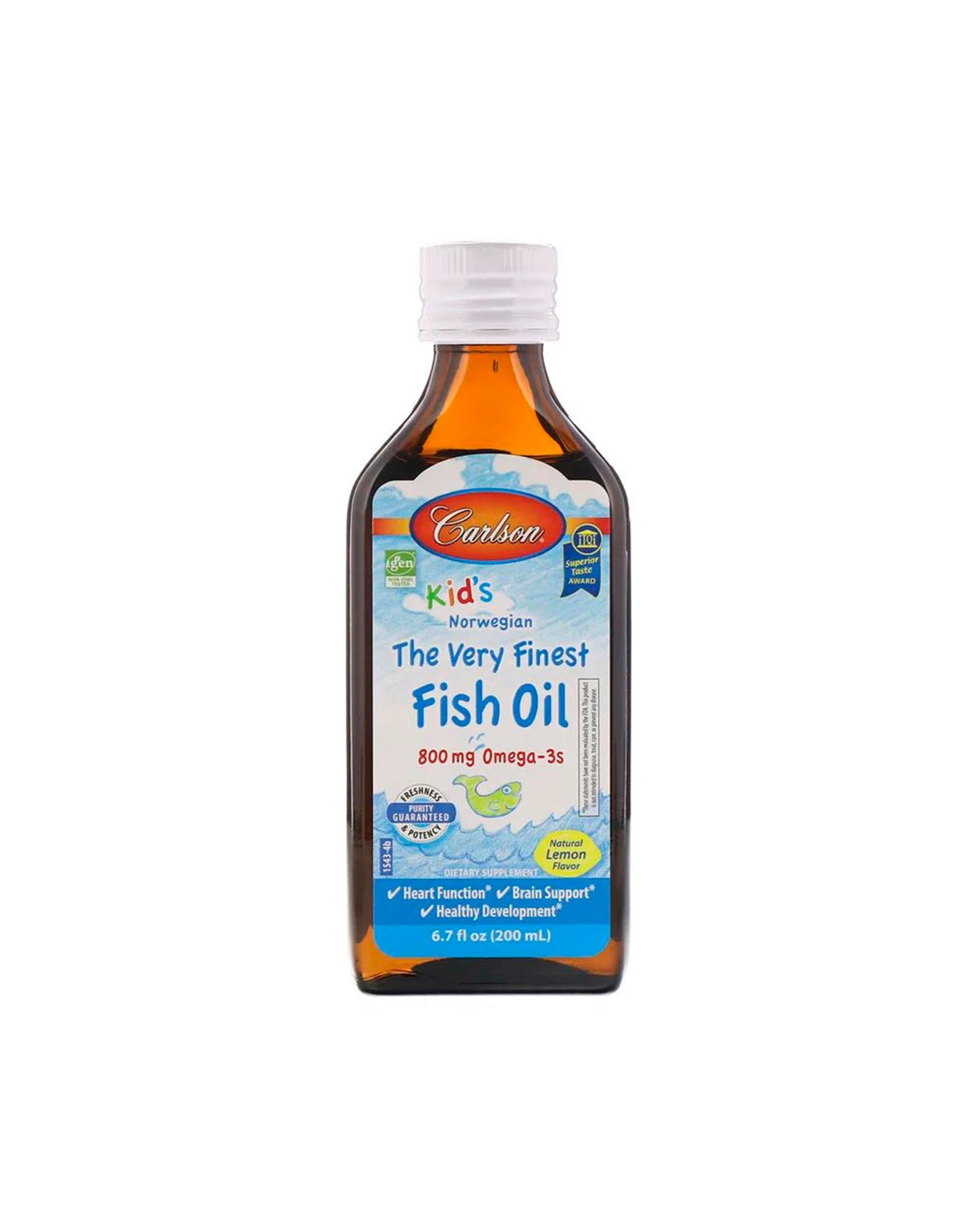 Рыбий жир для детей со вкусом лимона 800 мг | 200 мл Carlson Labs 20190058