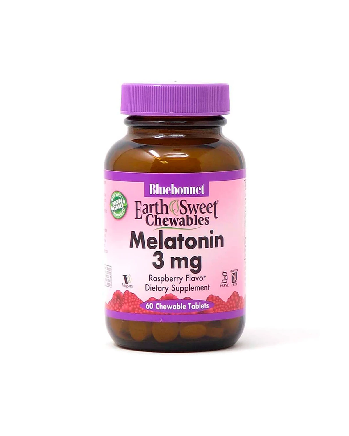 Мелатонін смак малини 3 мг | 60 жув таб Bluebonnet Nutrition 20190173