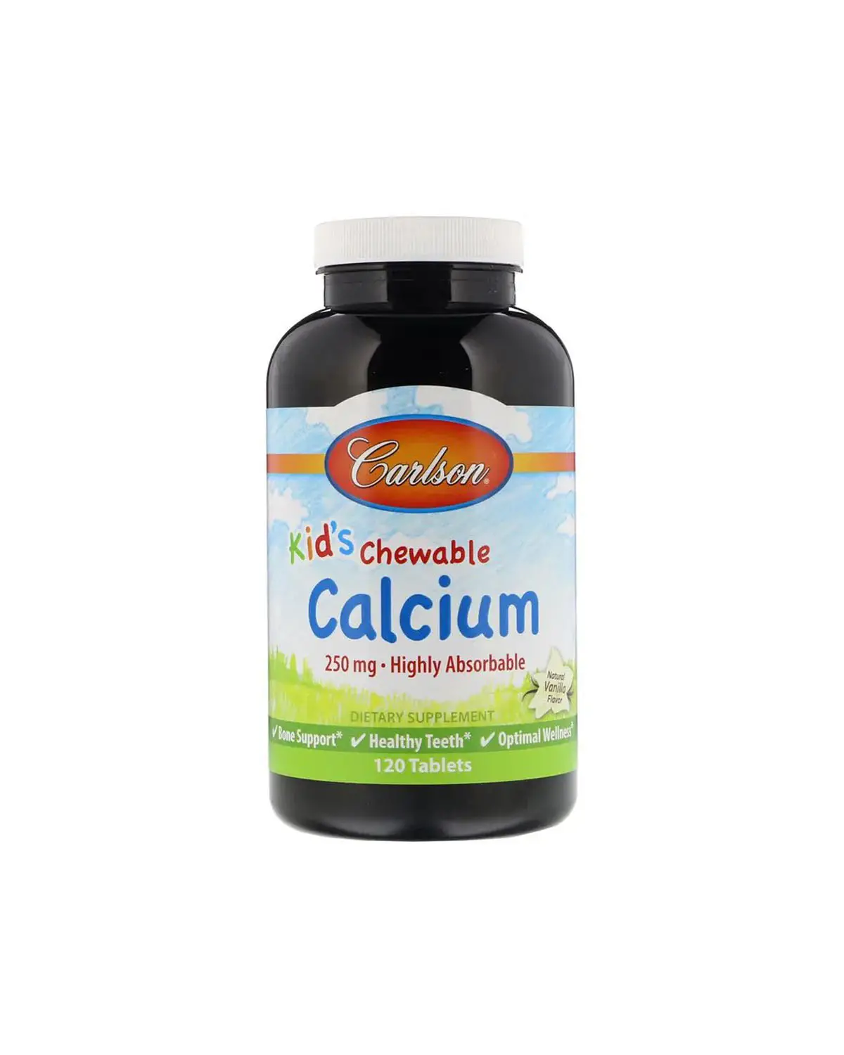 Кальцій для дітей ванільний смак 250 мг | 120 жув таб Carlson Labs 20190243