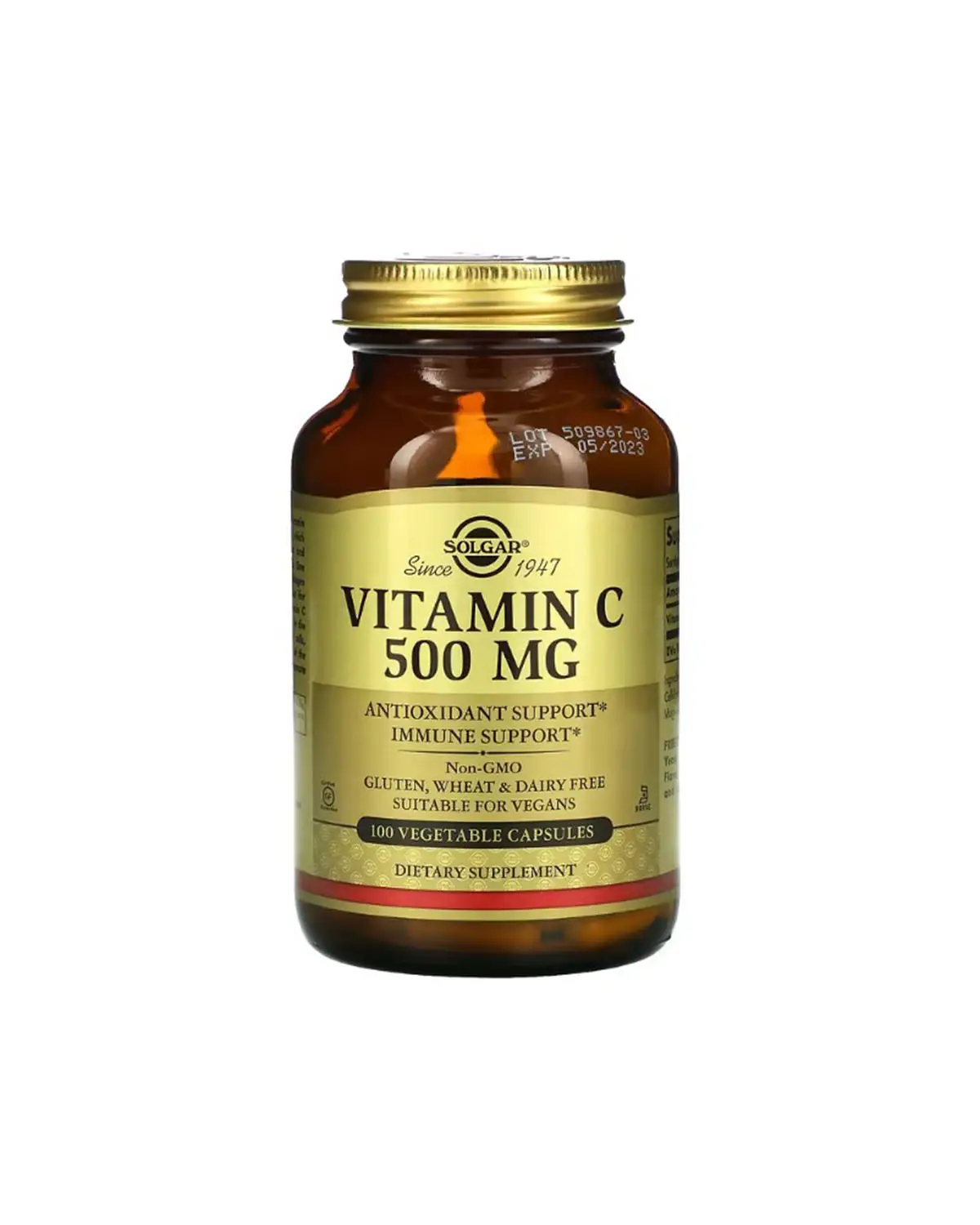 Вітамін C 500 мг | 100 кап Solgar 20190290