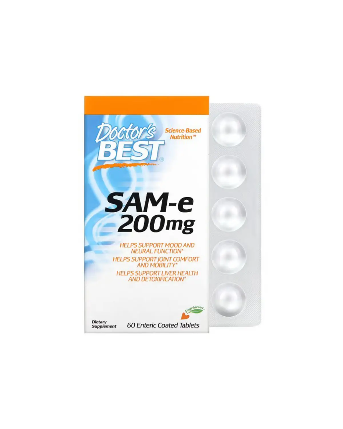 SAMe (C-Аденозил-Л-Метионин) 200 мг | 60 таб Doctor's Best 20190404