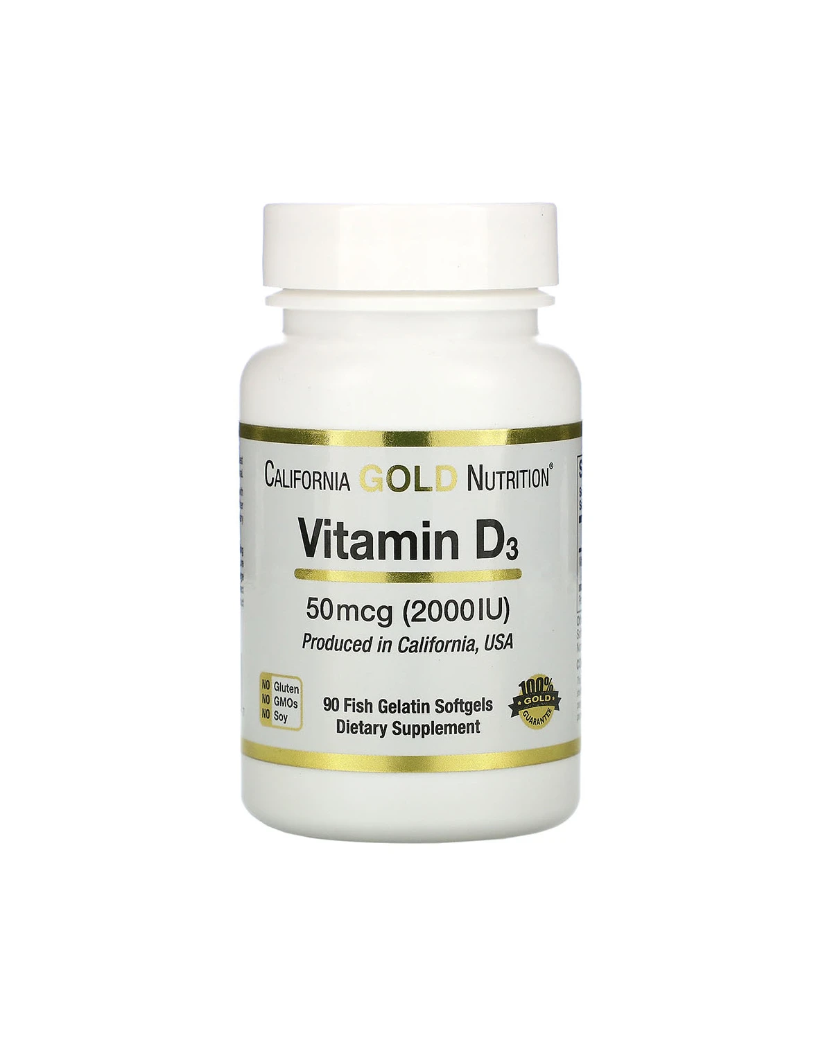 Вітамін D3 50 мкг | 90 кап California Gold Nutrition 20190461
