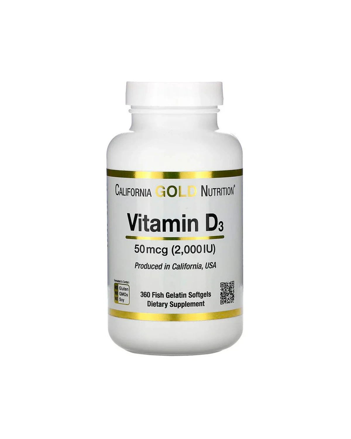 Витамин D3 2000 МЕ - 360 кап California Gold Nutrition 20190807