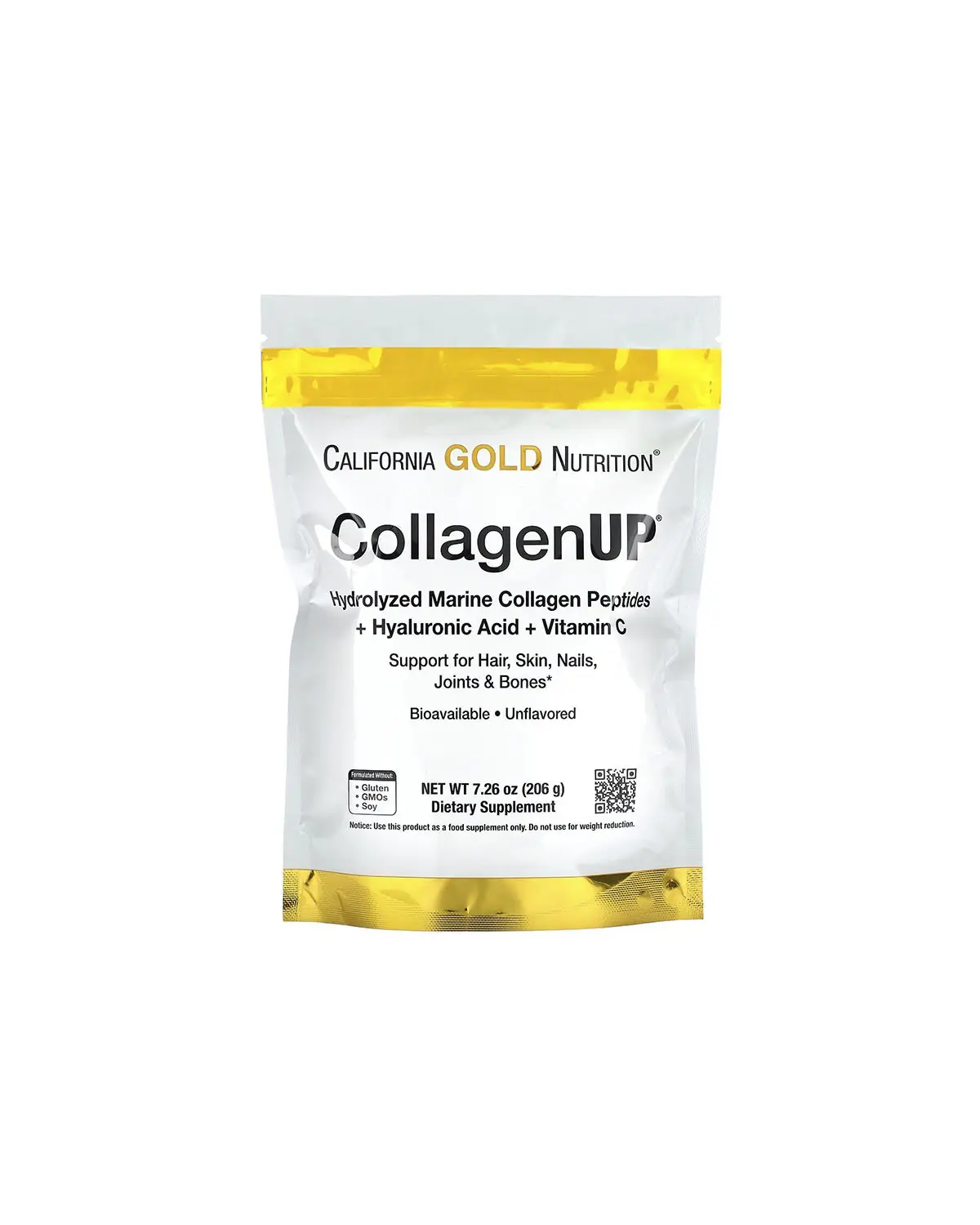 Коллаген с гиалуроновой кислотой + витамин C | 206 г California Gold Nutrition
