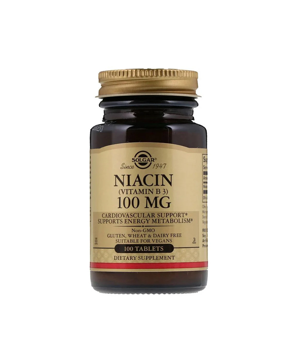 Ніацин (вітамін В3) 100 мг | 100 таб Solgar 20200407
