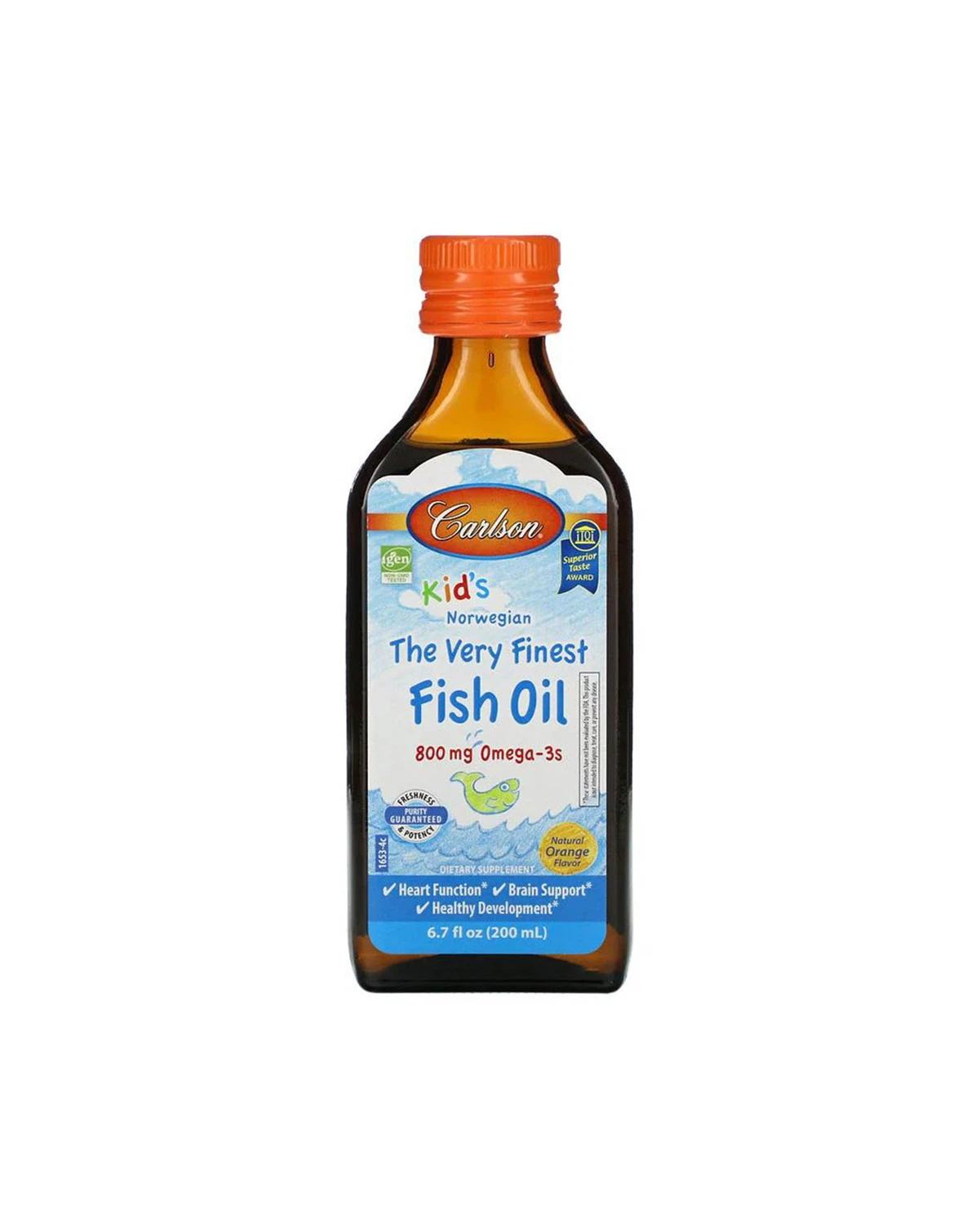Рыбий жир  со вкусом апельсина |  800 мг | 200 мл Carlson Labs 20200412
