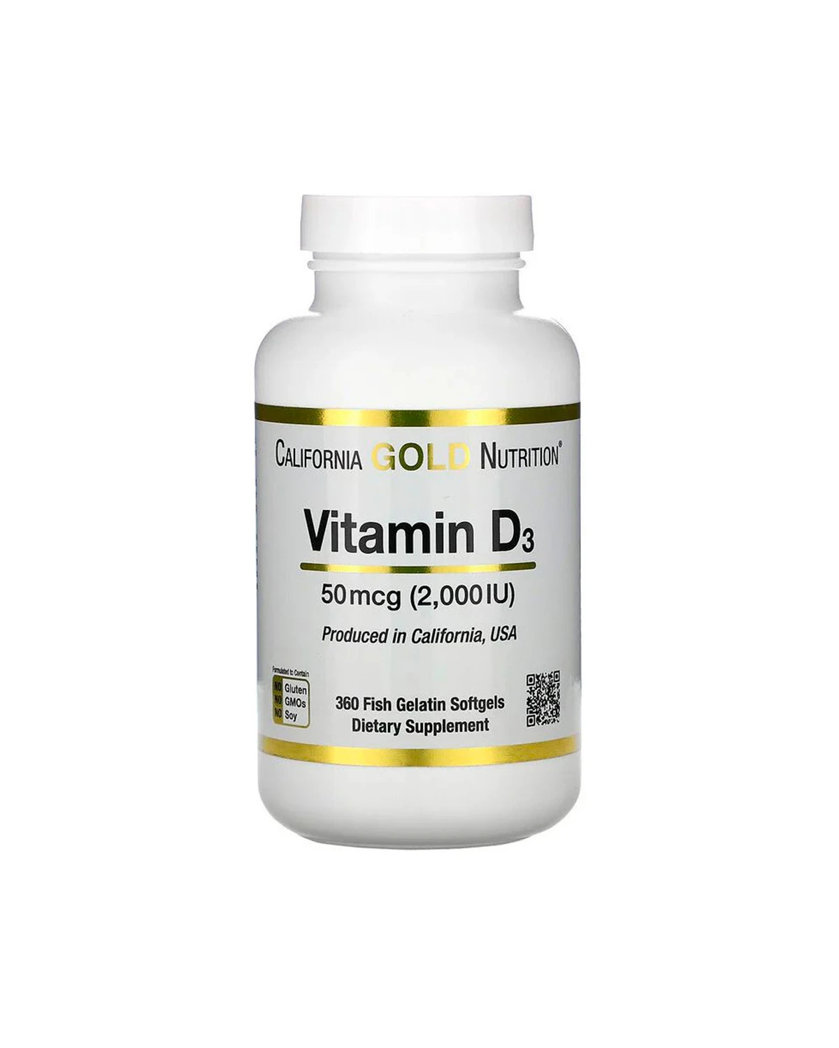 Витамин D3 2000 МЕ | 360 кап California Gold Nutrition 20201069