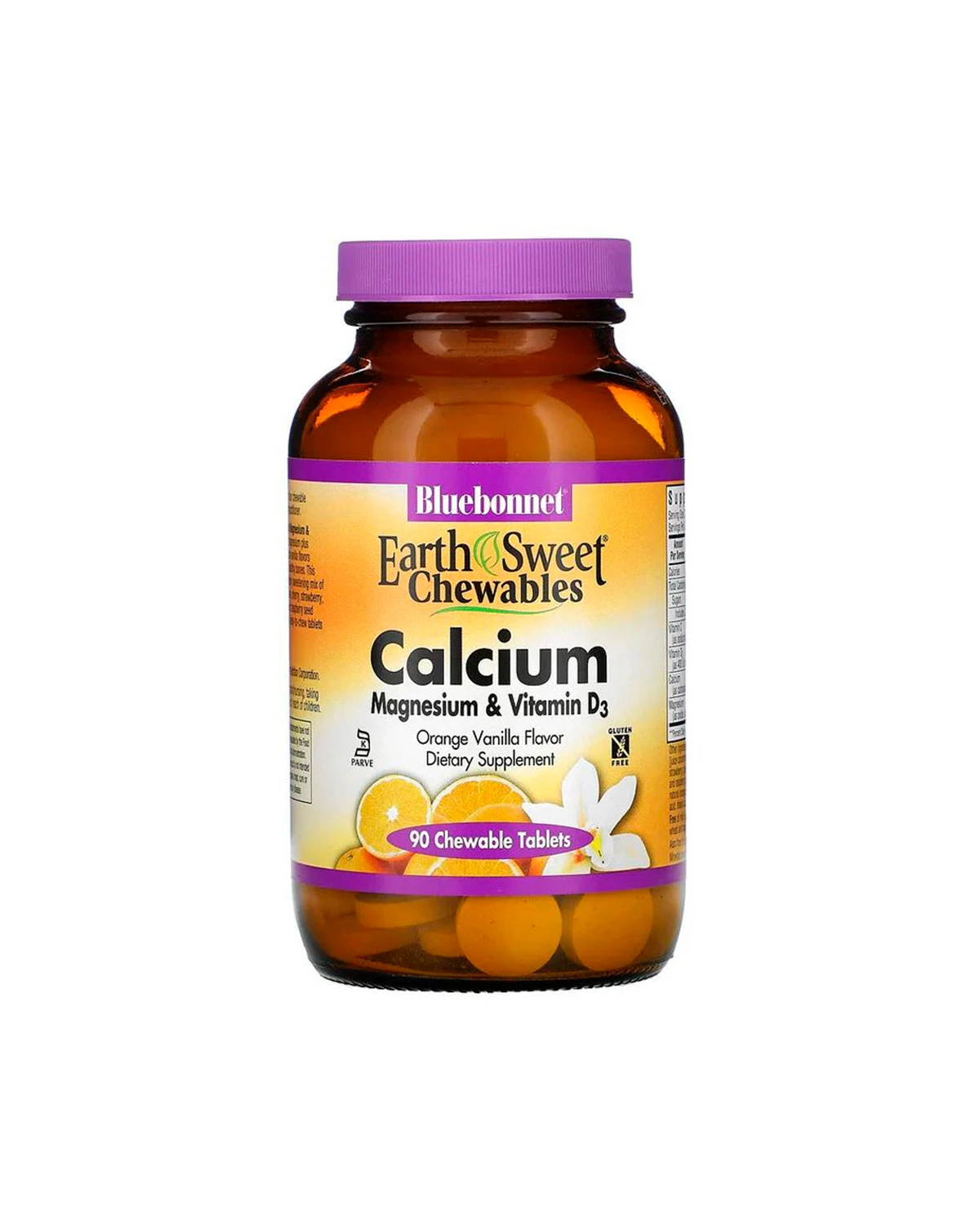 Кальций  магний + витамин D3 апельсин-ваниль | 90  жев таб Bluebonnet Nutrition 20201105