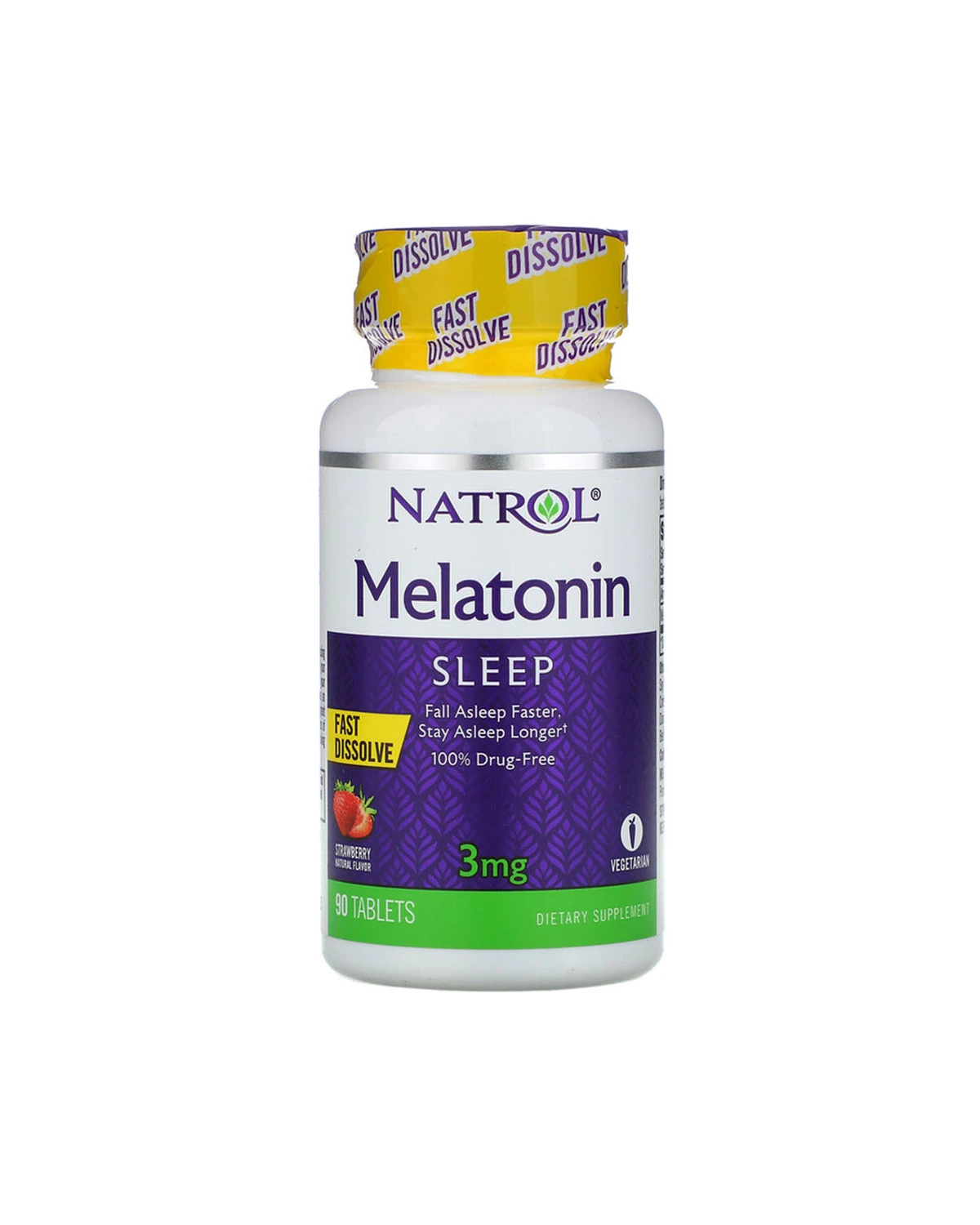 Мелатонин вкус клубники 3 мг | 90 таб Natrol 20201131