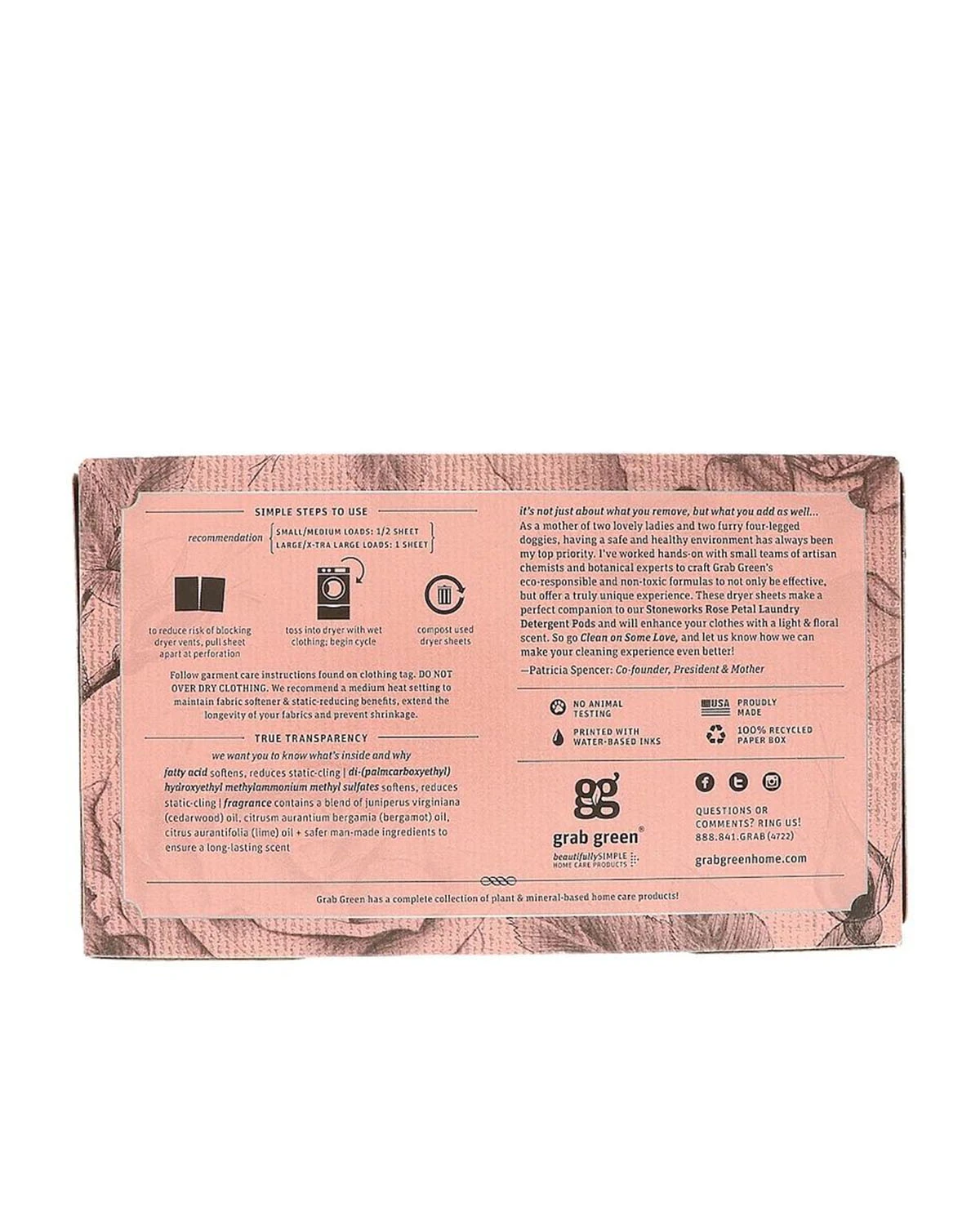 Салфетки для сушки розовые лепестки | 50 шт Grab Green