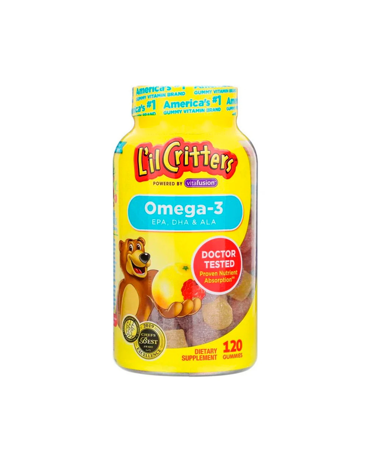 Омега-3 ДГК для детей вкус малины и лимонада | 120 жев таб L'il Critters 20201301