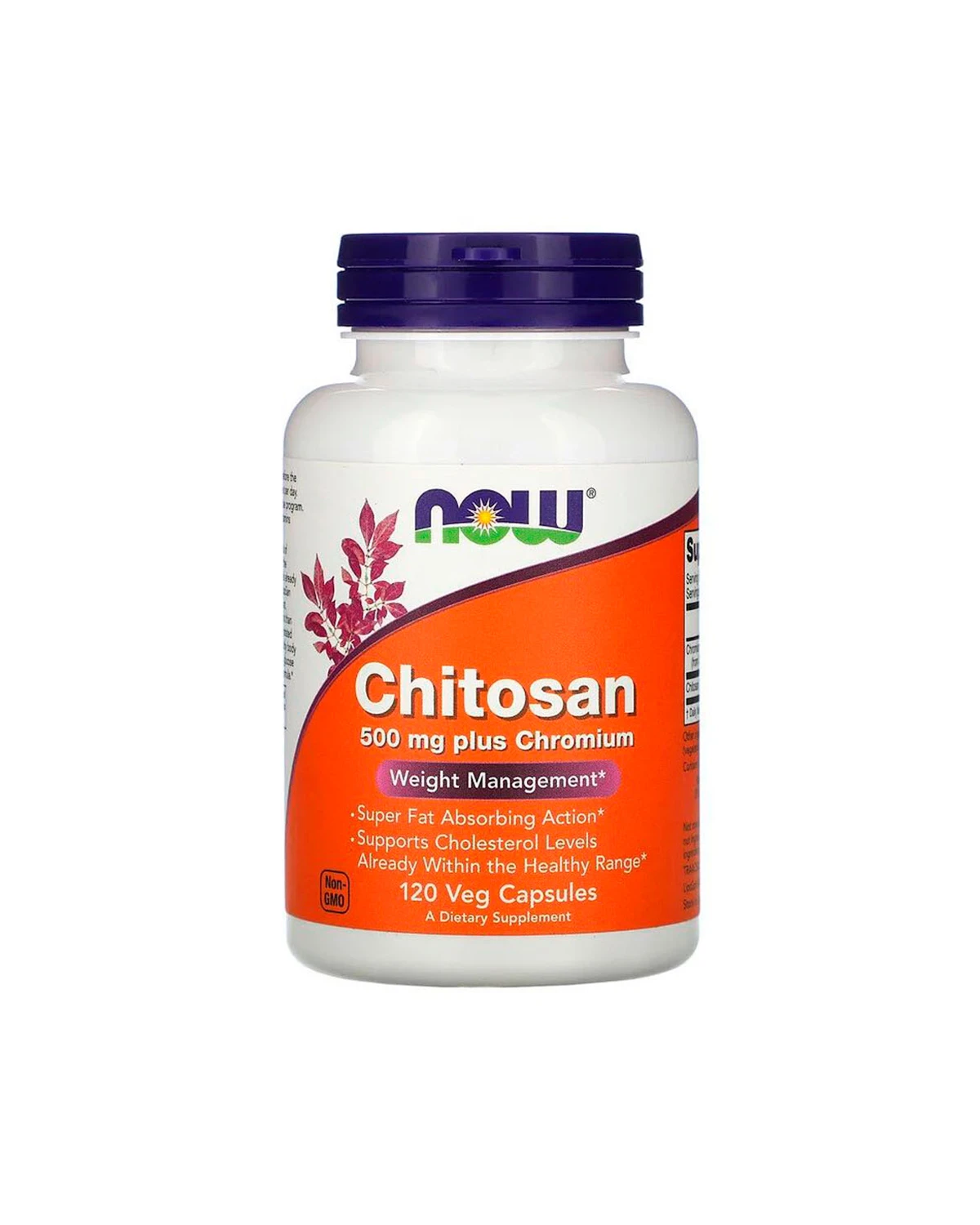 Хитозан + хром 500 мг | 120 кап Now Foods
