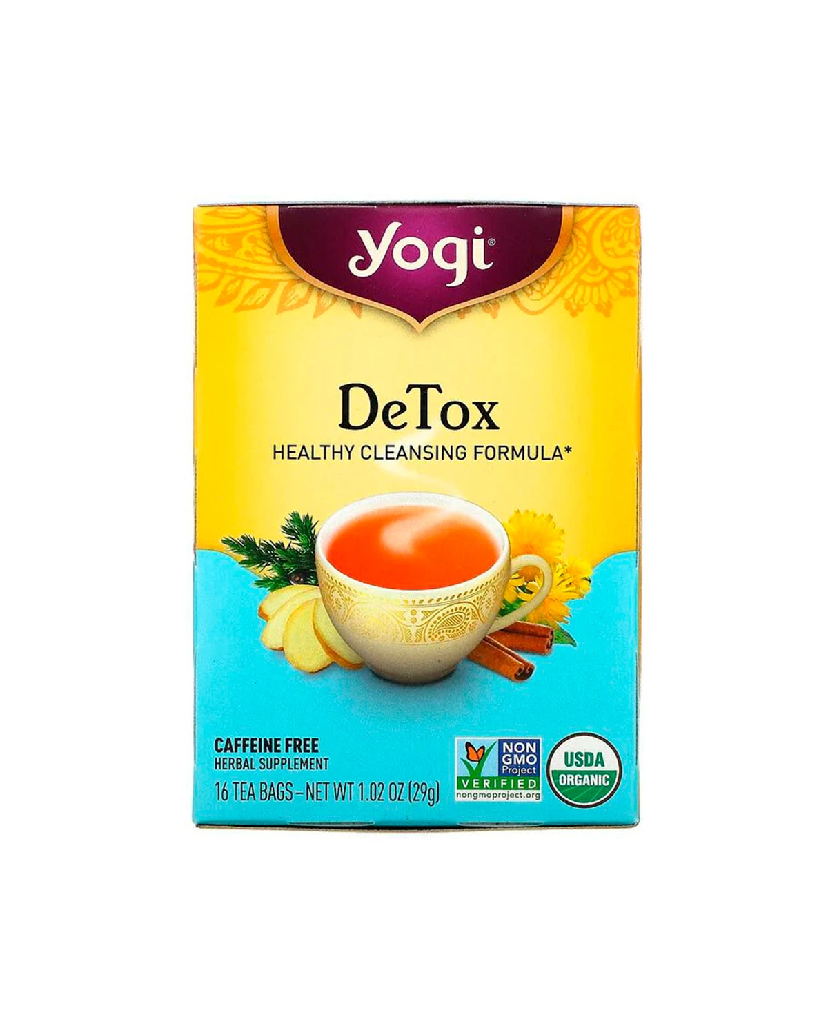 Чай без кофеина для очищения организма | 16 чайных пакетиков Yogi Tea 20201362
