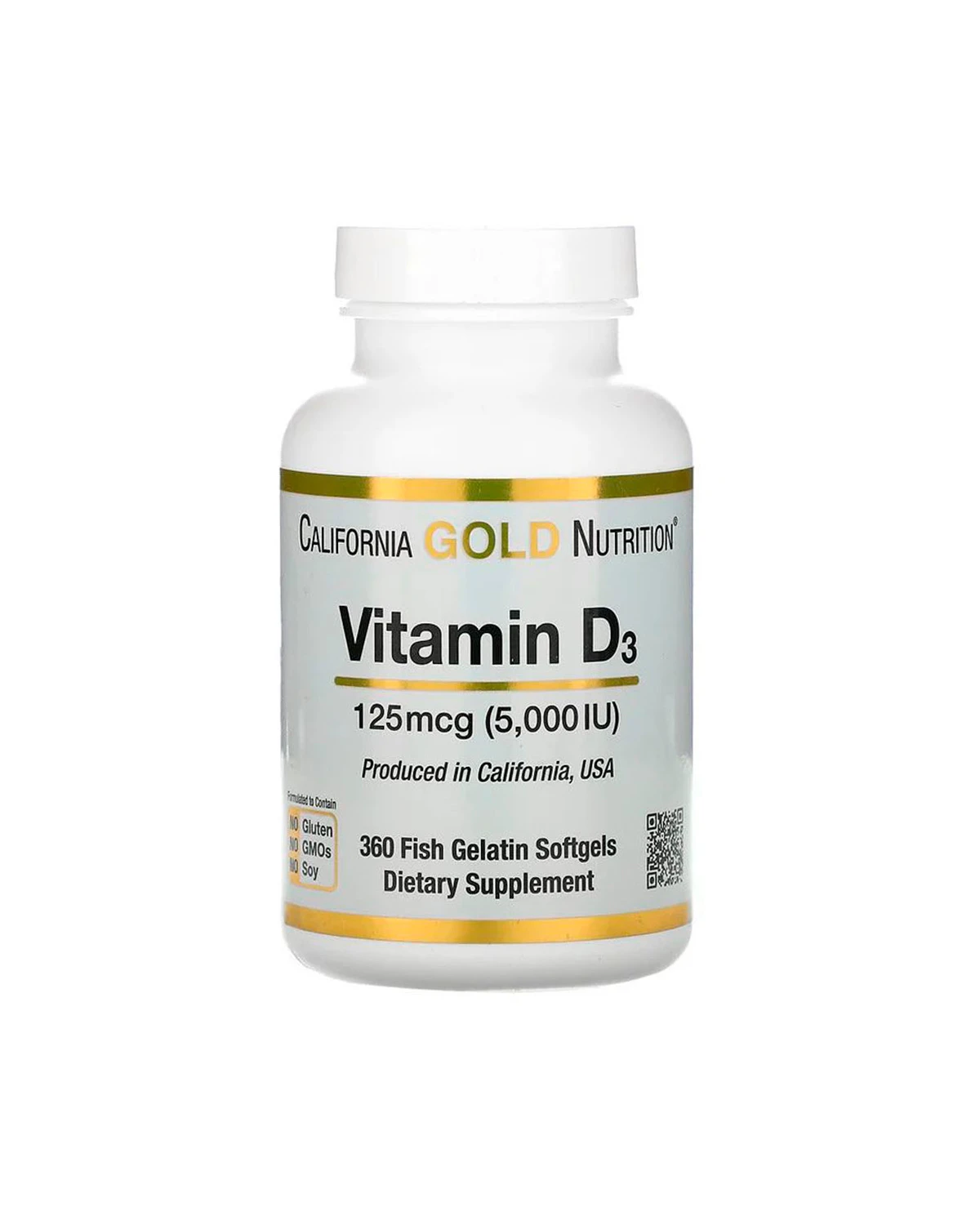 Витамин D3 125 мкг | 360 кап California Gold Nutrition