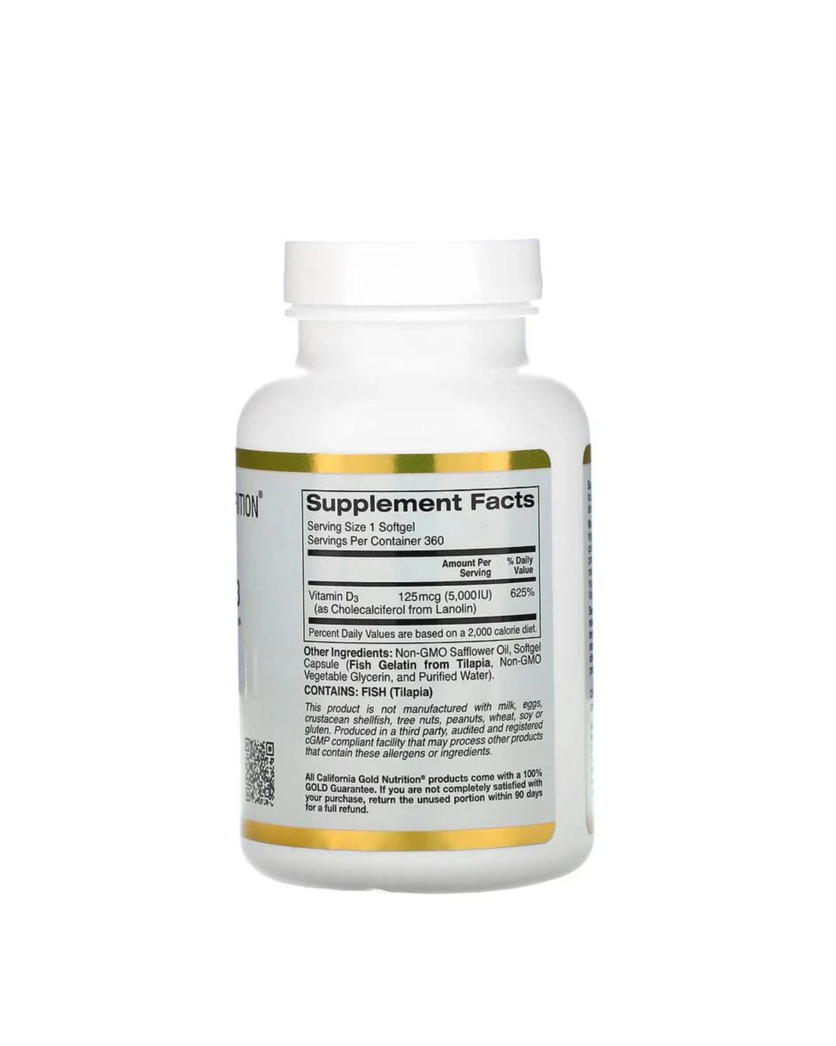Витамин D3 125 мкг | 360 кап California Gold Nutrition