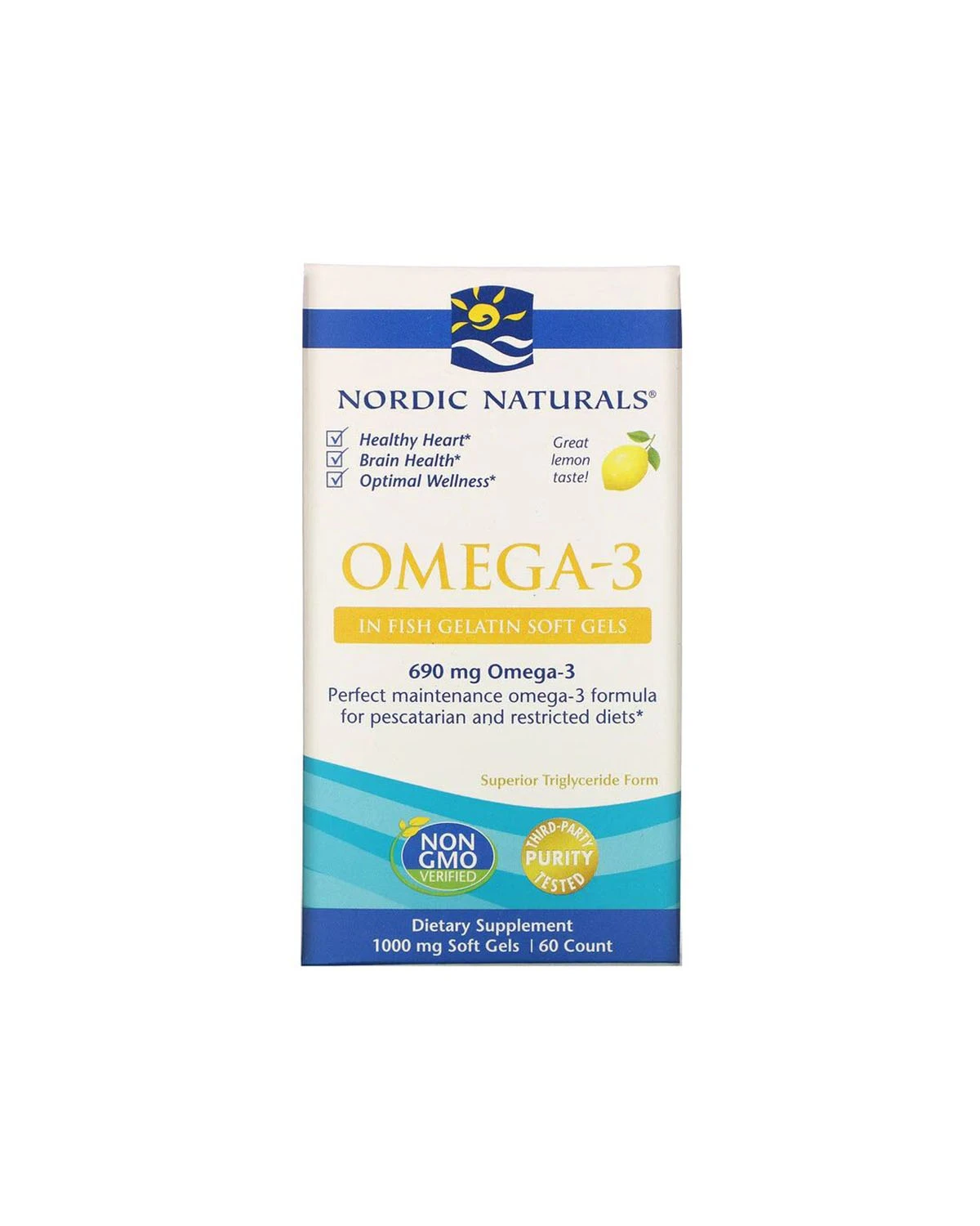 Омега-3 лимон 1000 мг | 60 кап Nordic Naturals