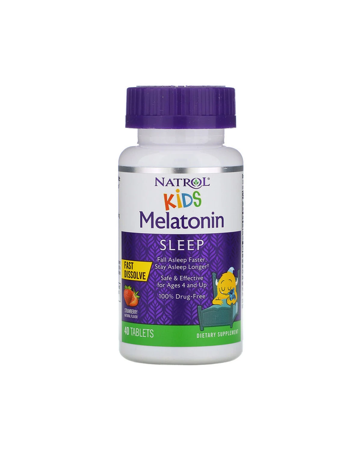 Мелатонін для дітей полуничний смак | 40 таб Natrol 20201593