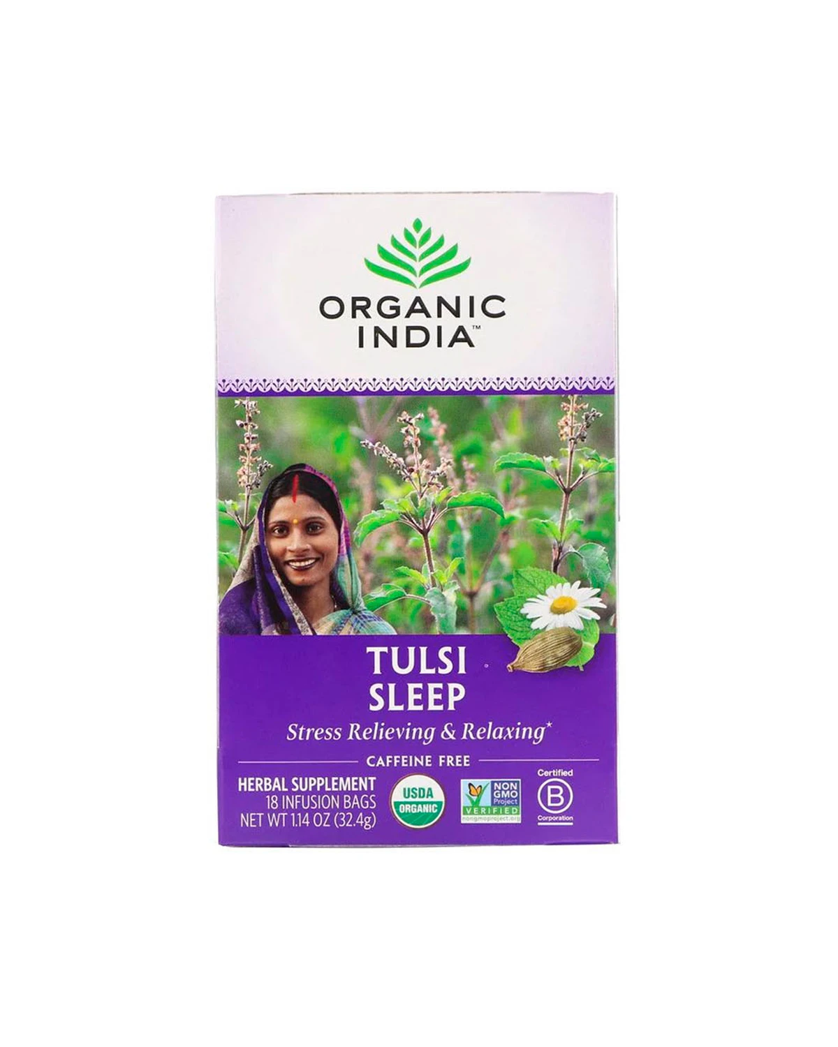 Чай Тулси для сна | 18 пакетиков ( 32,4 г ) Organic India 20201647