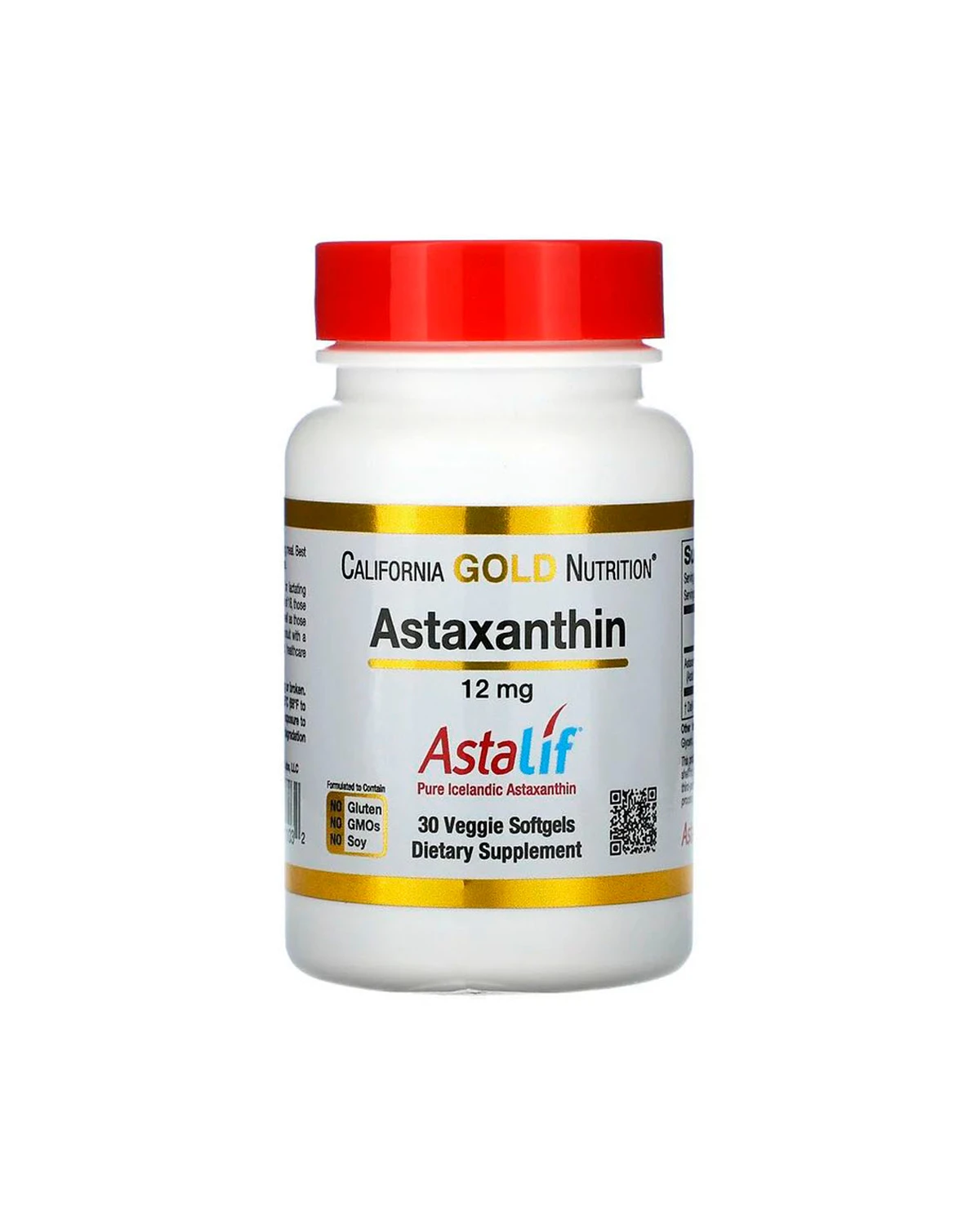 Астаксантин чистый исландский 12 мг | 30 кап California Gold Nutrition 20201669