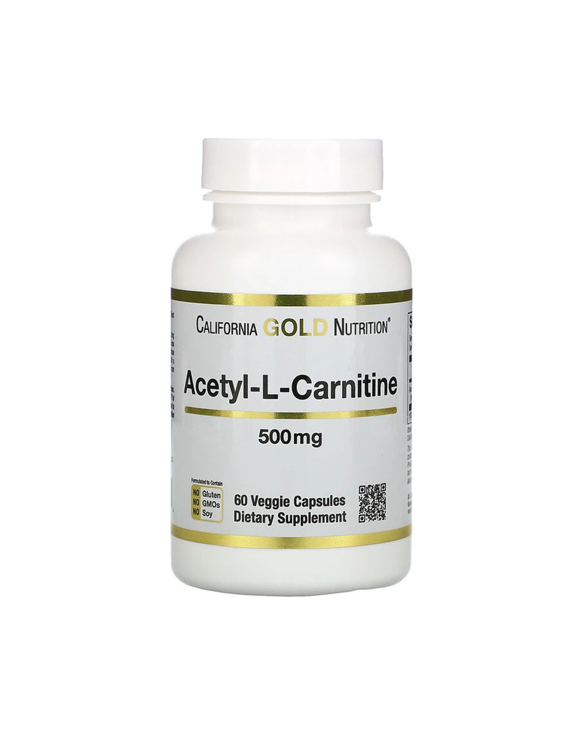 Ацетил-L-карнитин 500 мг | 60 кап California Gold Nutrition 20201670