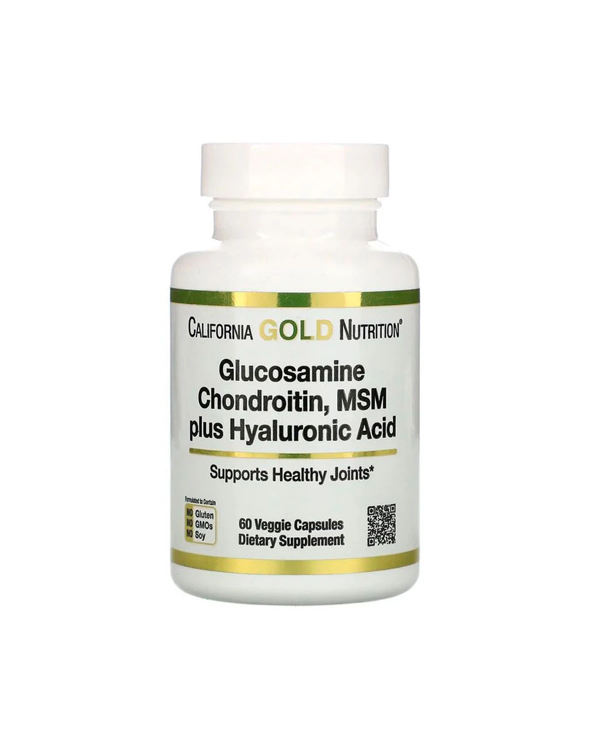 Глюкозамін і хондроїтин + МСМ з гіалуроновою кислотою | 60 кап California Gold Nutrition 20201673