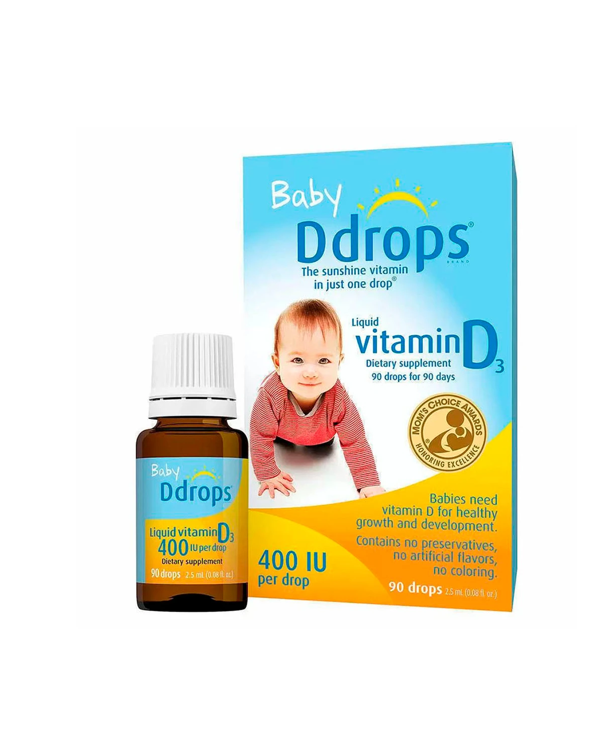 Витамин D3 в каплях для детей 400 МЕ | 90 капель Ddrops 20201814