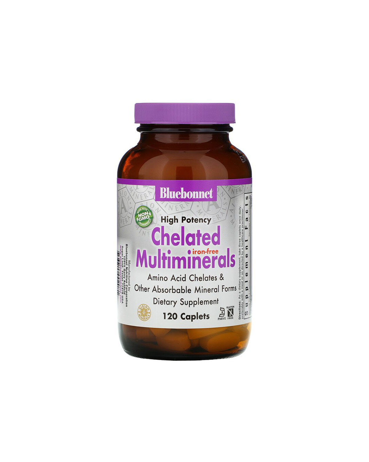 Мультиминералы хелатные без железа | 120 кап Bluebonnet Nutrition