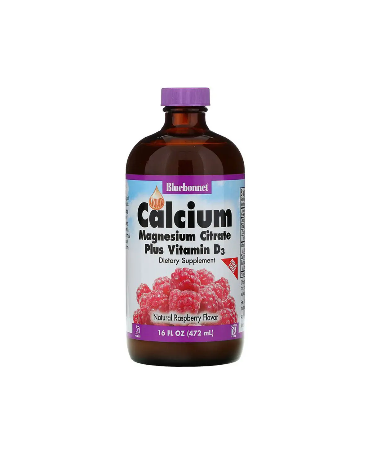 Рідкий кальцій і магній цитрат + Д3 смак малини - 472 мл Bluebonnet Nutrition 20202057