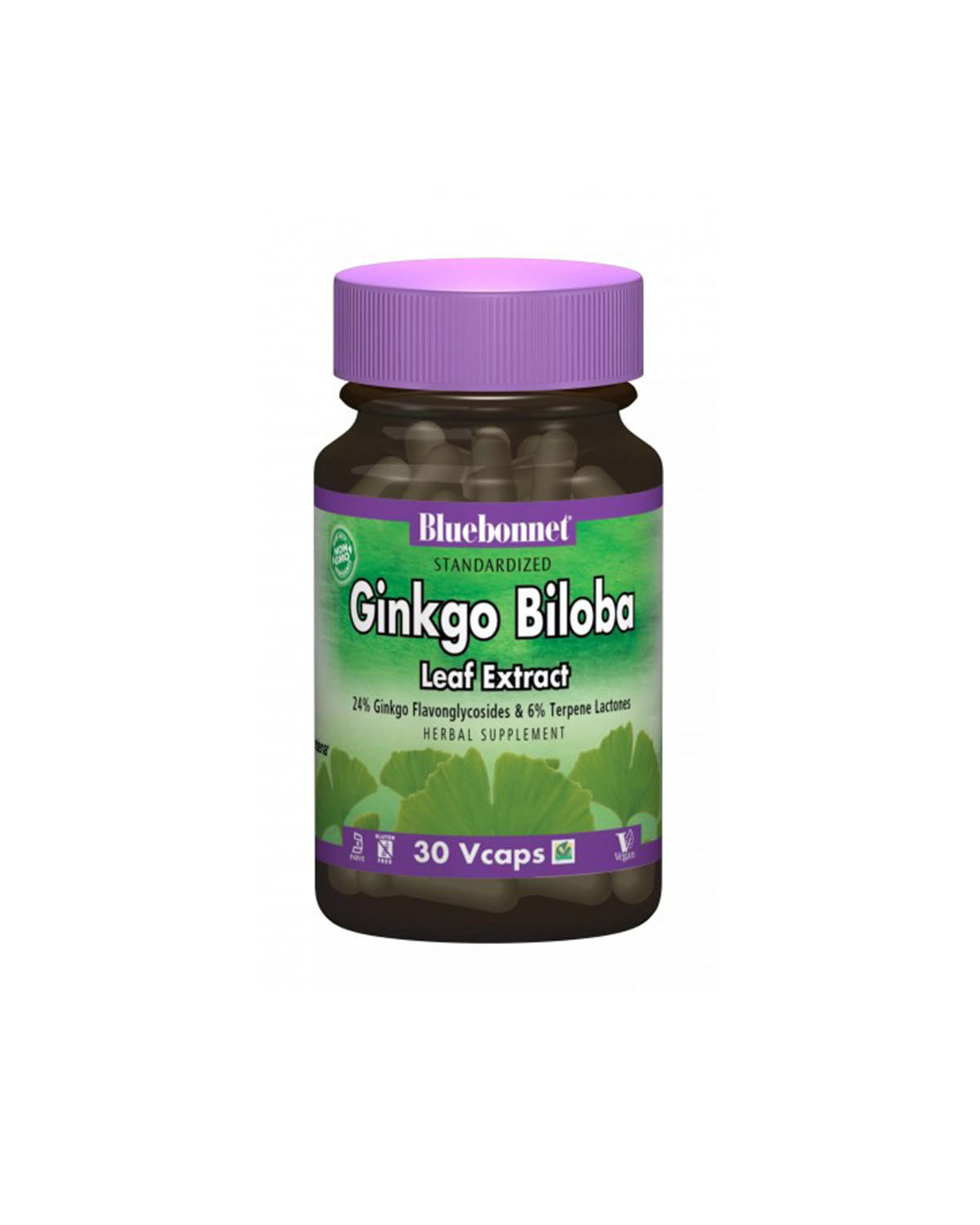 Гинкго билоба экстракт листьев | 30 кап Bluebonnet Nutrition