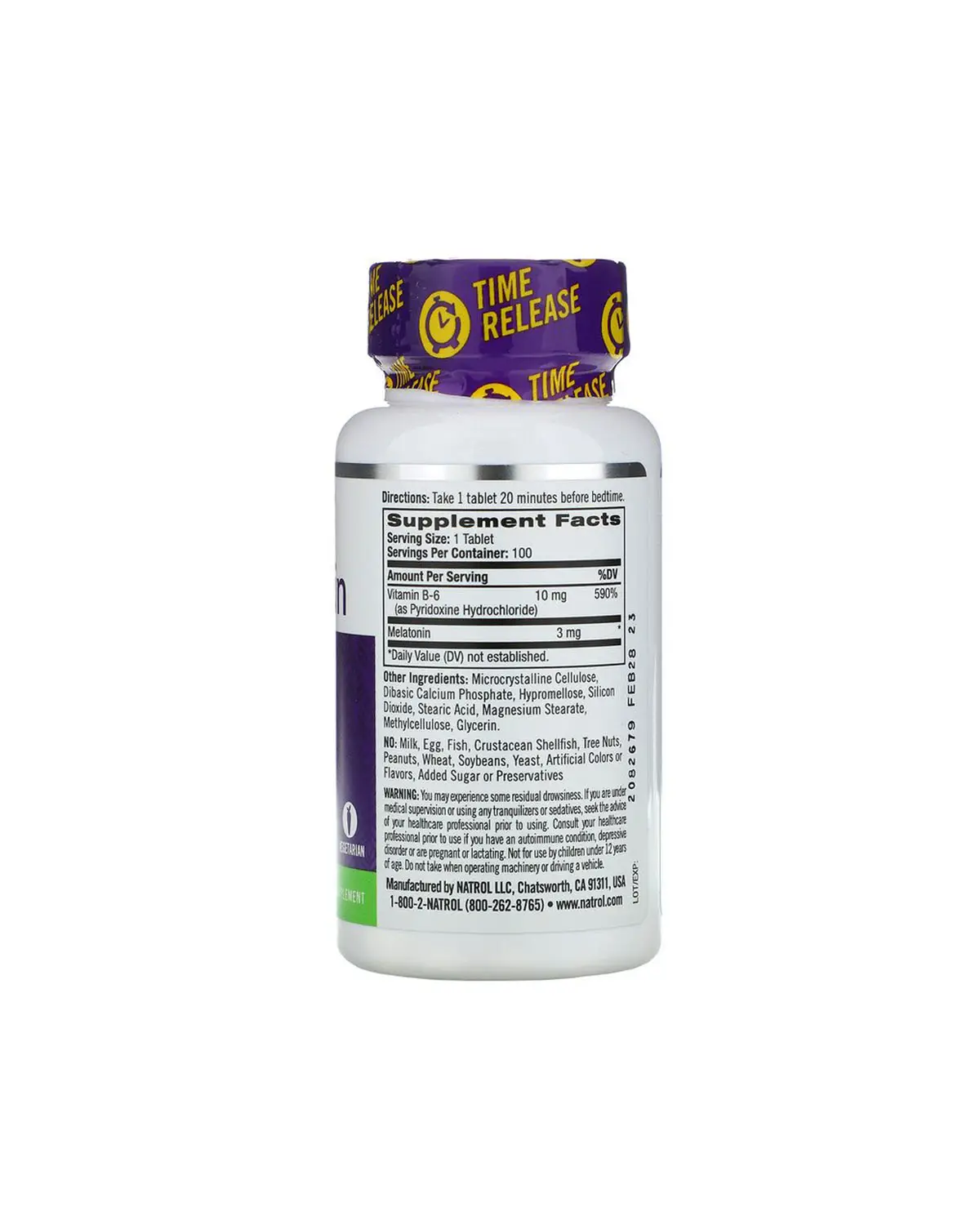 Мелатонин с медленным высвобождением 3 мг | 100 таб Natrol