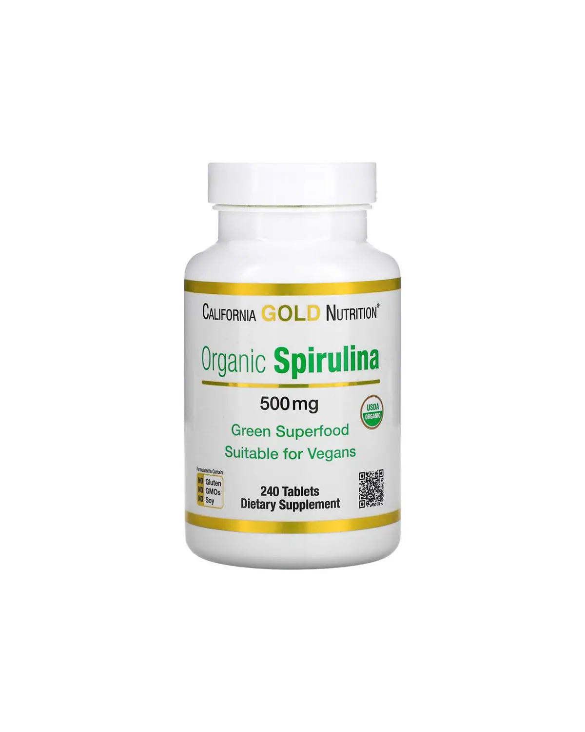 Органическая спирулина 500 мг | 240 таб California Gold Nutrition 20202378