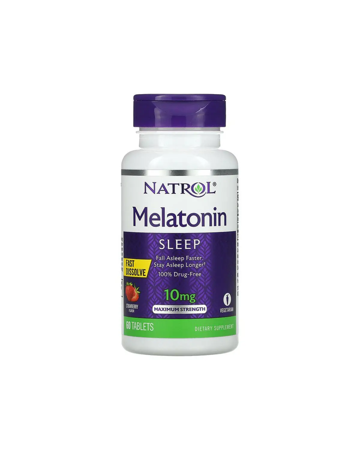 Мелатонин быстрого растворения клубника 10 мг | 60 таб Natrol 20202380