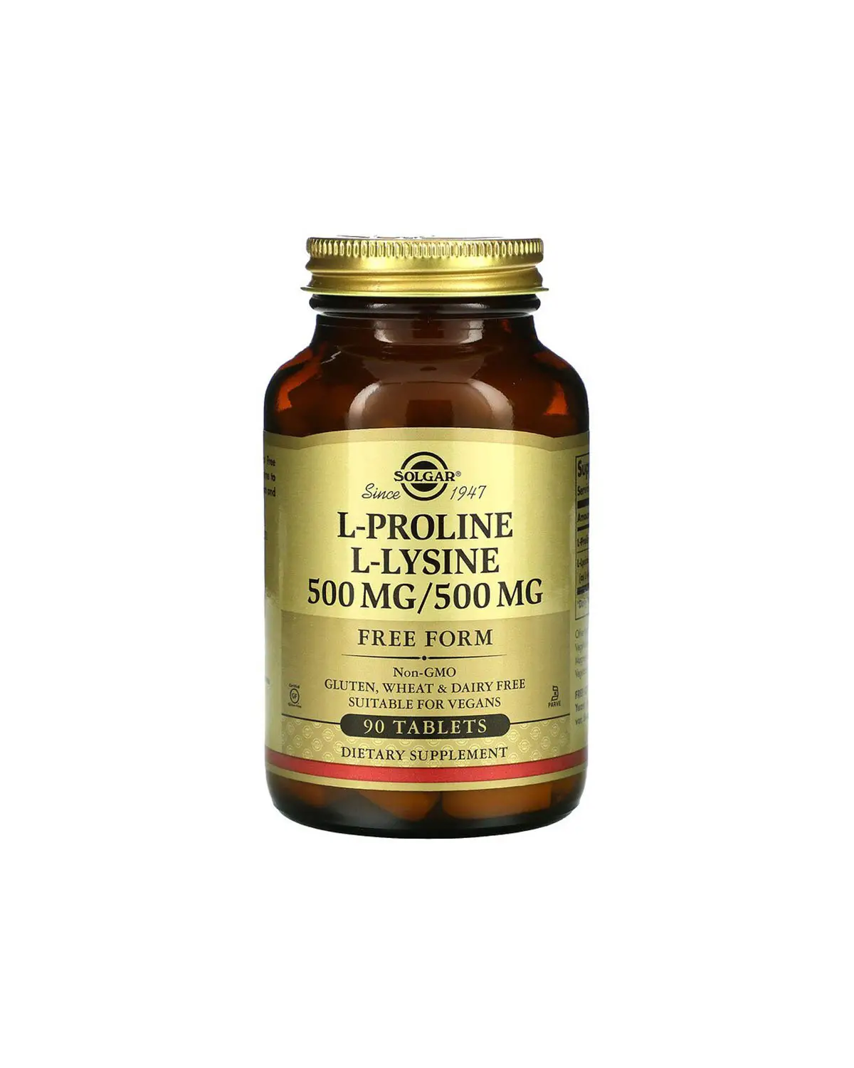 L-пролин/L-лизин 500 мг/500 мг | 90 таб Solgar