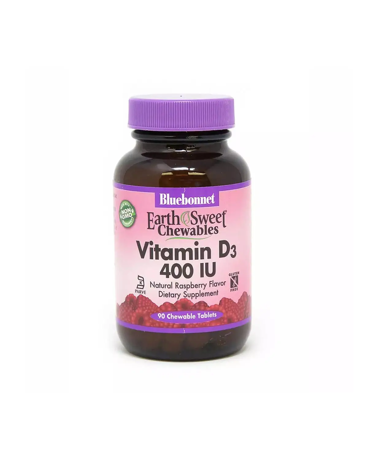 Витамин D3 400 МЕ со вкусом малины | 90 жев таб Bluebonnet Nutrition 20202551