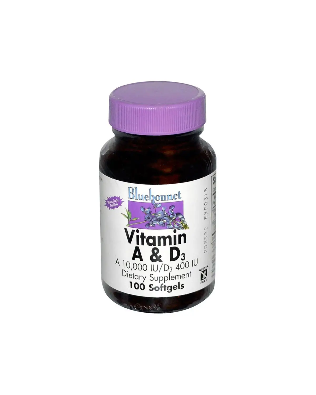Витамины A и D3 10000 МЕ / 400 МЕ | 100 кап Bluebonnet Nutrition 20202555