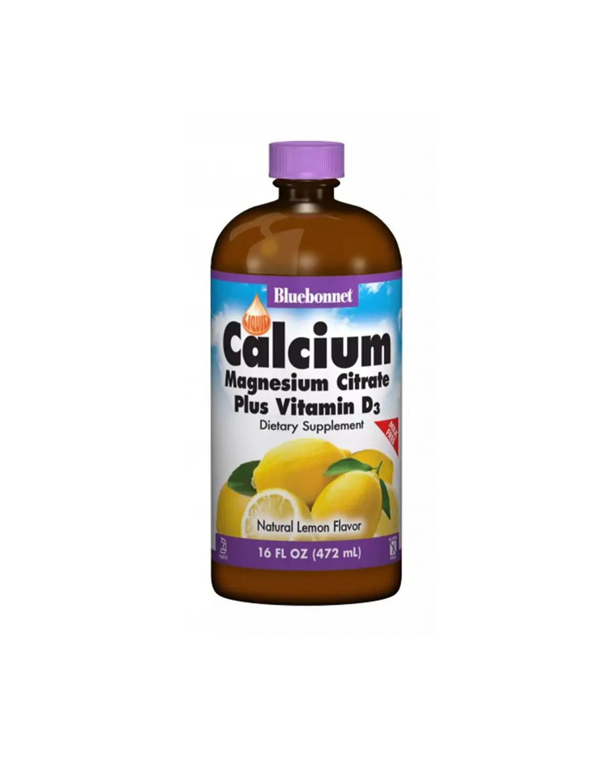 Жидкий кальций и магний цитрат + Д3 вкус лимона | 472 мл Bluebonnet Nutrition 20202577