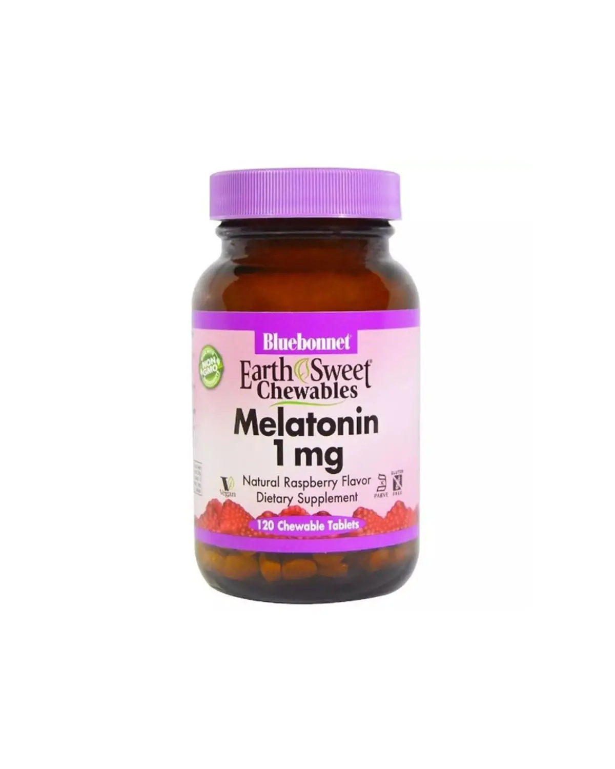 Мелатонин вкус малины 1 мг | 120 жев таб Bluebonnet Nutrition