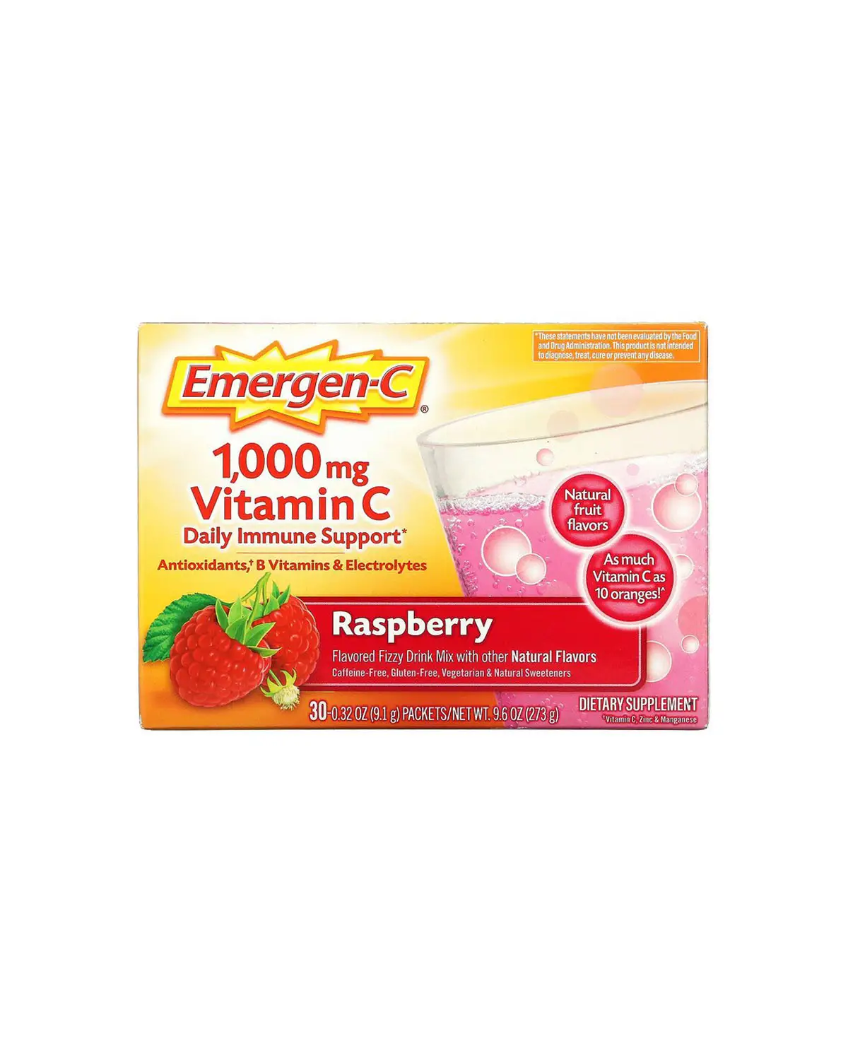 Витамин С порошок вкус малины 1000 мг | 30 пакетов Emergen-C 20202713
