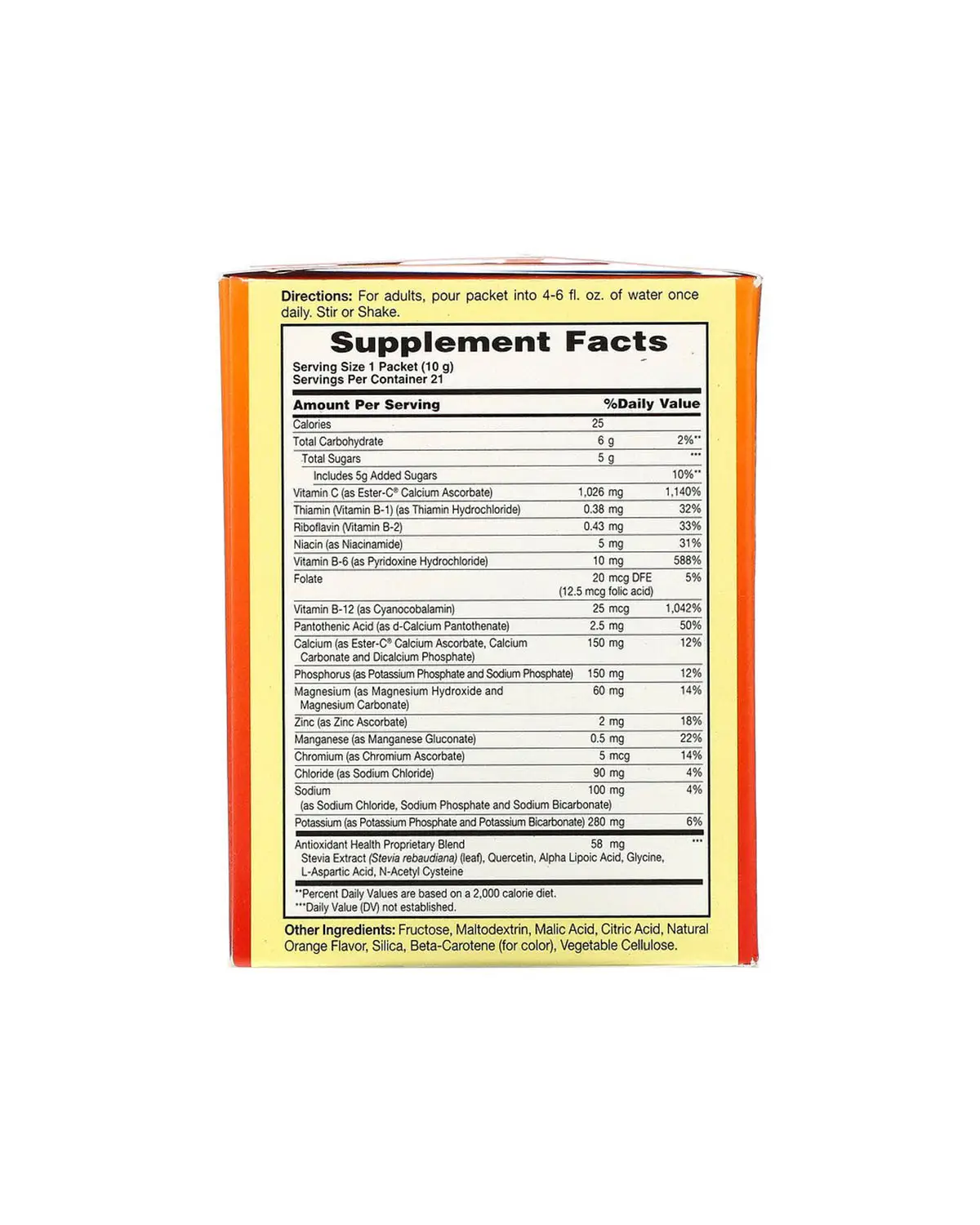 Витамин С вкус апельсина 1000 мг | 21 пакетик American Health