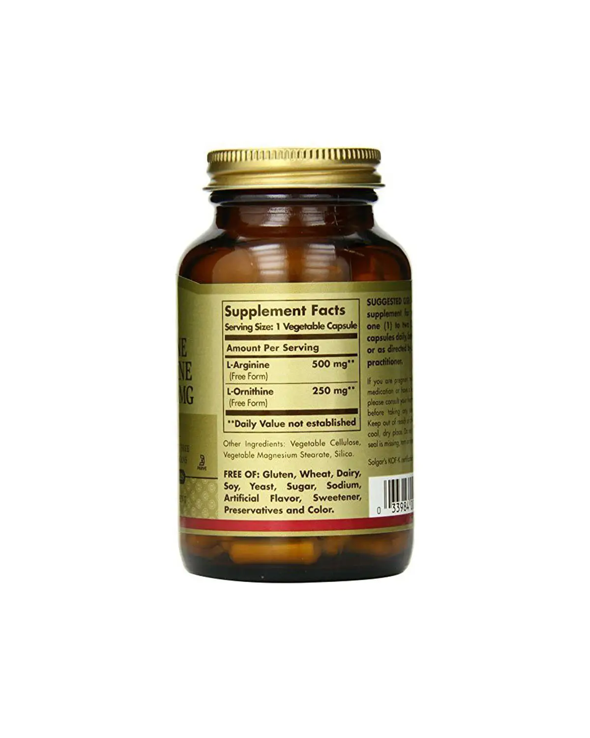 L-аргинин и L-орнитин 500/250 мг | 100 кап Solgar