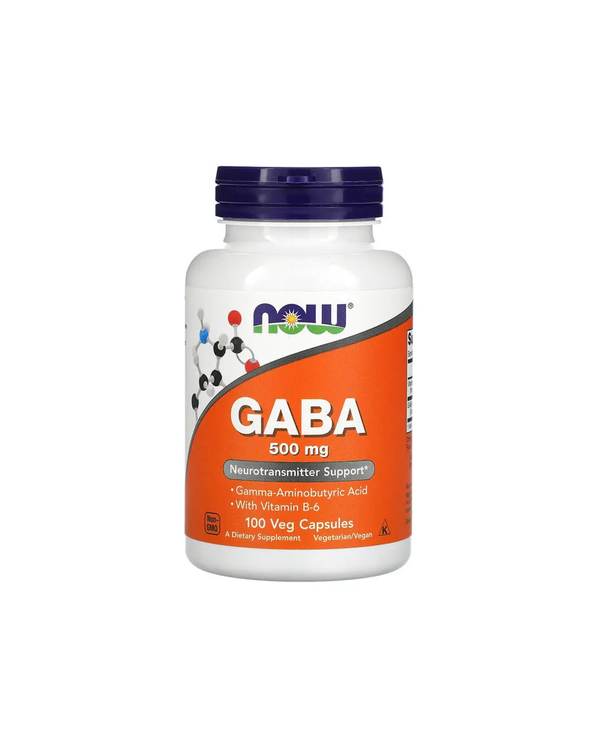 Гамма-аминомасляная кислота (GABA)+ B6 500 мг | 100 кап Now Foods 20203013