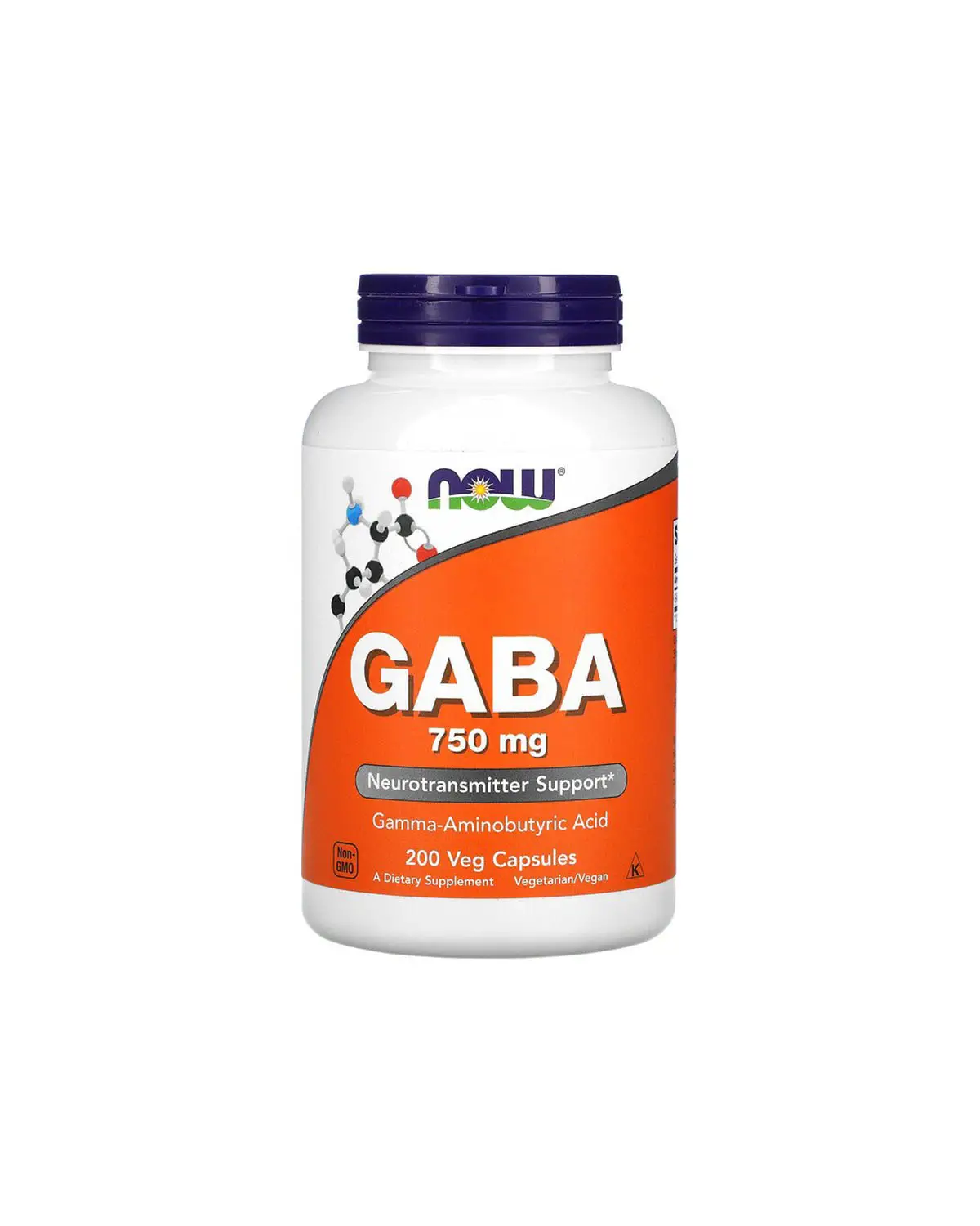 Гамма-аминомасляная кислота (GABA) 750 мг | 200 кап Now Foods 20203016