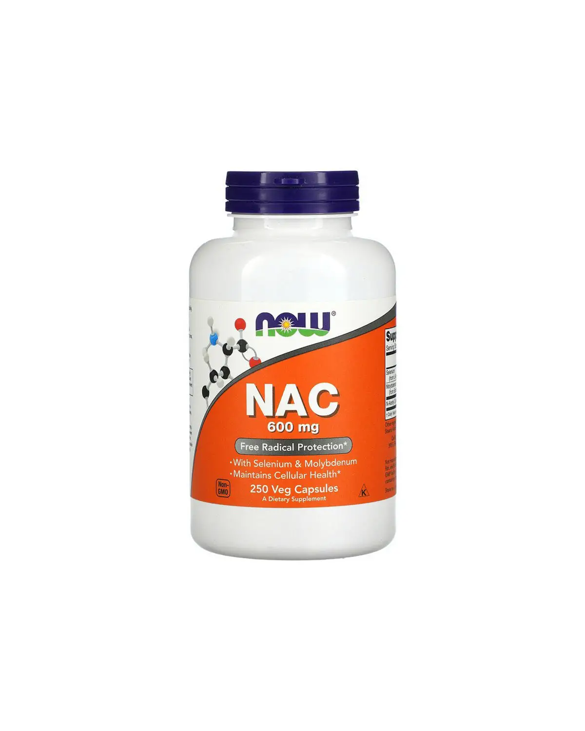 NAC (N-Ацетил-L-Цистеїн) 600 мг | 250 кап Now Foods 20203063