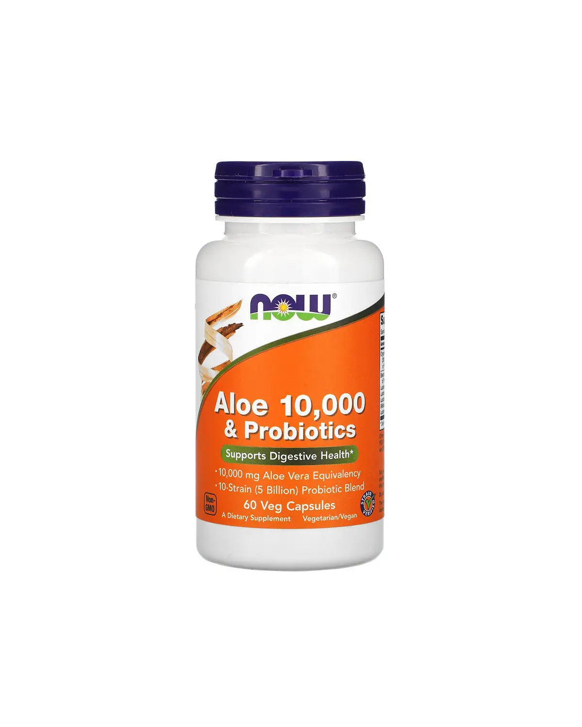 Алоэ 10000 с пробиотиками | 60 кап Now Foods 20203080