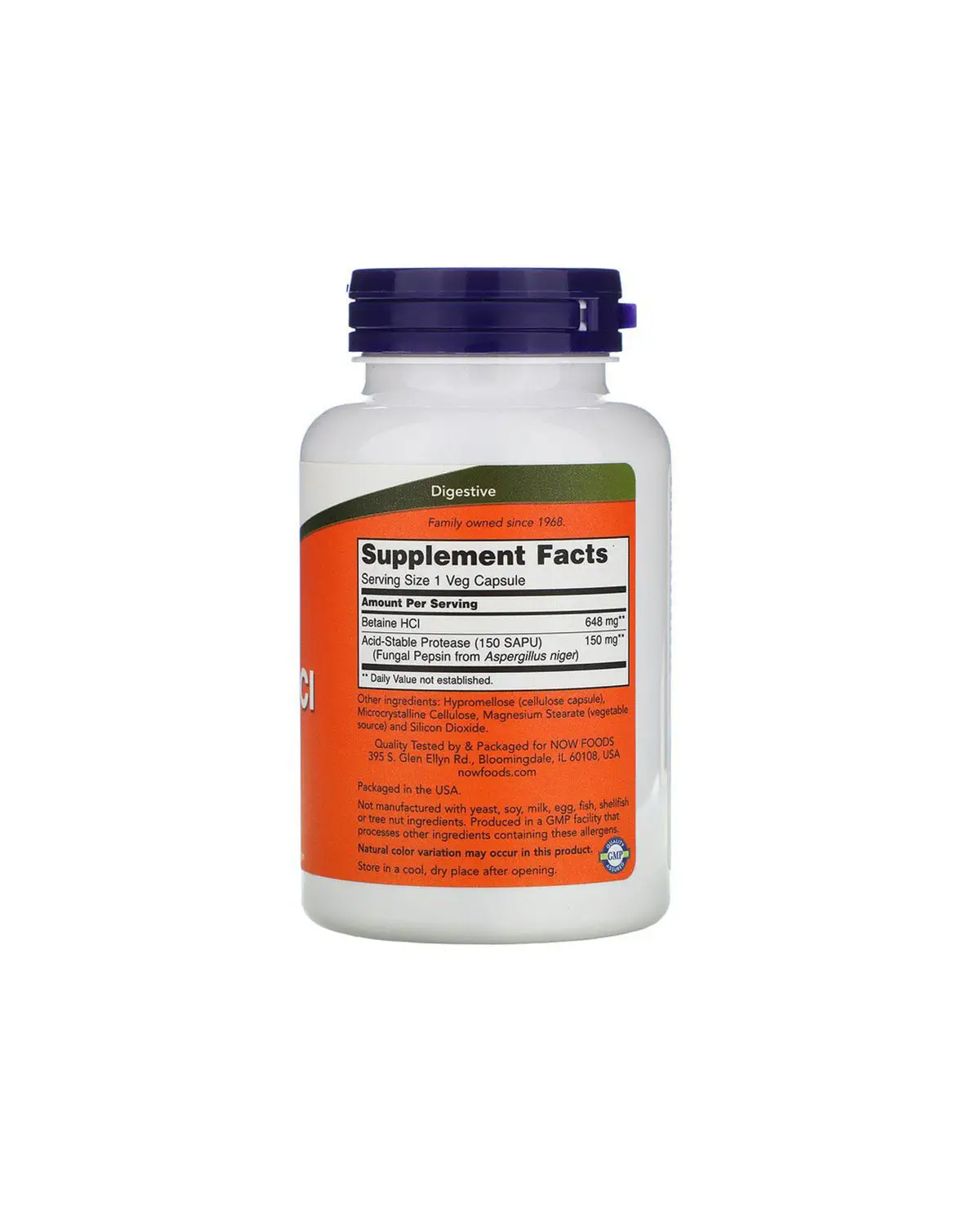 Бетаин HCl 648 мг | 120 кап Now Foods
